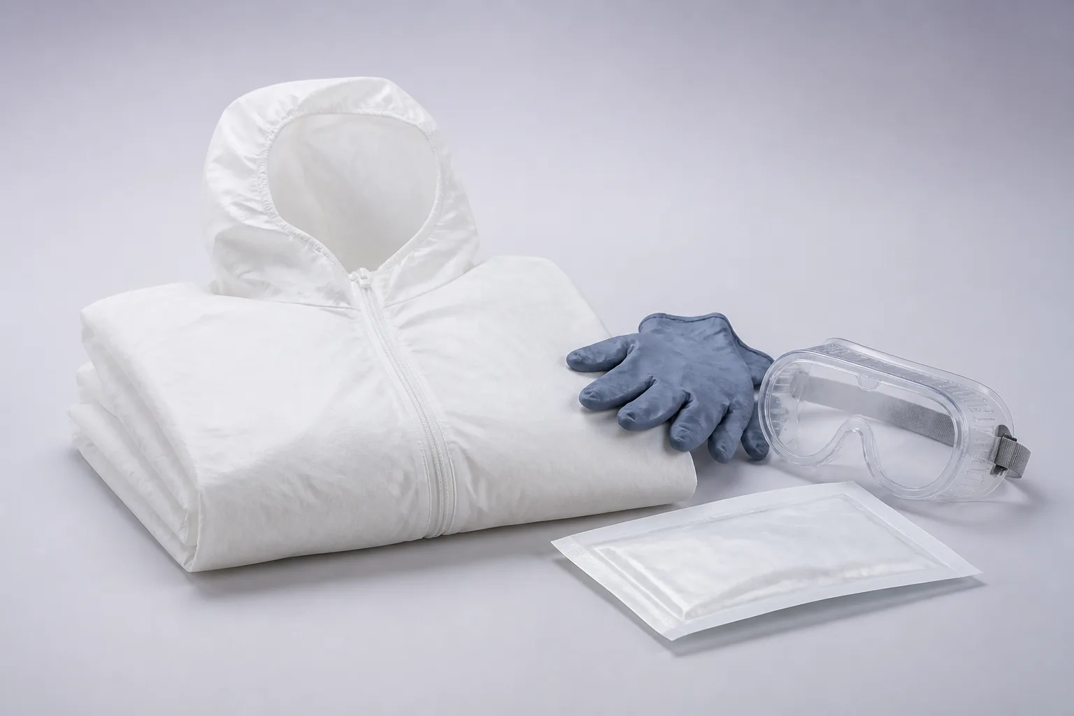 Vêtement et accessoires de protection contre les agents infectieux.