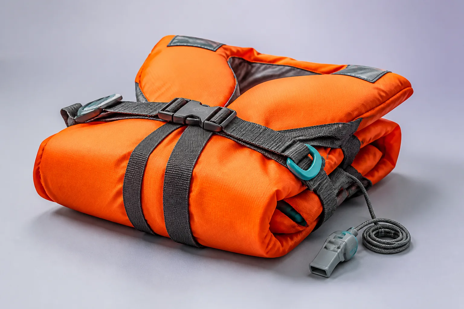 Gilet de sauvetage gonflable et accessoires de flottabilité.