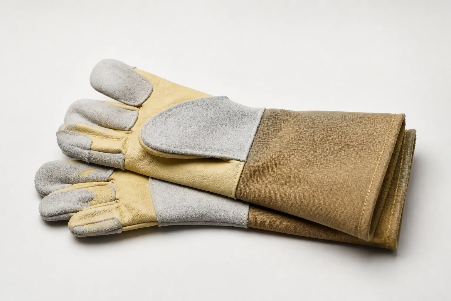 Gants longs de protection contre la chaleur et le feu.